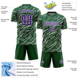 Custom Green Purple-White Line Sports Sublimation Soccer Uniform Jersey