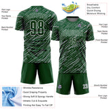 Custom Green Gray-White Line Sports Sublimation Soccer Uniform Jersey