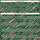 Custom Green Medium Pink-White Line Sports Sublimation Soccer Uniform Jersey