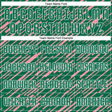 Custom Kelly Green Medium Pink-White Line Sports Sublimation Soccer Uniform Jersey