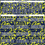 Custom Navy Neon Yellow-White Liquid Fluid Pattern Sports Sublimation Soccer Uniform Jersey