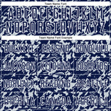 Custom Navy Silver-White Liquid Fluid Pattern Sports Sublimation Soccer Uniform Jersey
