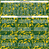 Custom Green Yellow-White Liquid Fluid Pattern Sports Sublimation Soccer Uniform Jersey