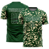 Custom Green Cream-White Liquid Fluid Pattern Sports Sublimation Soccer Uniform Jersey