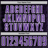 Custom Black Purple-White Abstract Scribble Curve Line Pattern Sports Sublimation Soccer Uniform Jersey