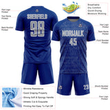 Custom Royal Gray-White Abstract Scribble Curve Line Pattern Sports Sublimation Soccer Uniform Jersey