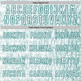 Custom White Teal Abstract Scribble Curve Line Pattern Sports Sublimation Soccer Uniform Jersey