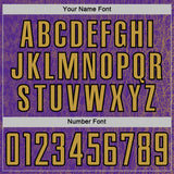 Custom Purple Old Gold-Black Abstract Scribble Curve Line Pattern Sports Sublimation Soccer Uniform Jersey