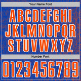 Custom Thunder Blue Orange-White Abstract Scribble Curve Line Pattern Sports Sublimation Soccer Uniform Jersey
