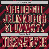 Custom Black Crimson-Cream Distressed Diagonal Stripe Pattern Sports Sublimation Soccer Uniform Jersey
