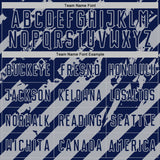Custom Navy Gray Distressed Diagonal Stripe Pattern Sports Sublimation Soccer Uniform Jersey