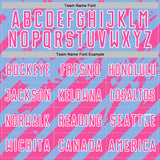 Custom Light Blue Pink-White Distressed Diagonal Stripe Pattern Sports Sublimation Soccer Uniform Jersey