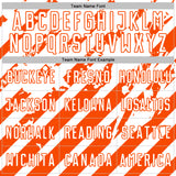 Custom White Orange Distressed Diagonal Stripe Pattern Sports Sublimation Soccer Uniform Jersey