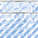 Custom White Light Blue Distressed Diagonal Stripe Pattern Sports Sublimation Soccer Uniform Jersey