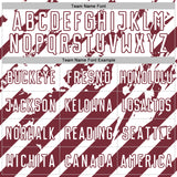 Custom White Burgundy Distressed Diagonal Stripe Pattern Sports Sublimation Soccer Uniform Jersey