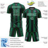 Custom Black Kelly Green-White Stars And Stripes Sports Sublimation Soccer Uniform Jersey