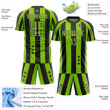 Custom Black Neon Green-Purple Stars And Stripes Sports Sublimation Soccer Uniform Jersey