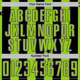 Custom Black Neon Green-Purple Stars And Stripes Sports Sublimation Soccer Uniform Jersey