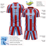 Custom Red Light Blue-White Stars And Stripes Sports Sublimation Soccer Uniform Jersey