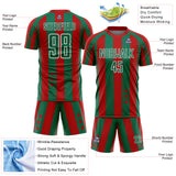 Custom Red Kelly Green-White Stars And Stripes Sports Sublimation Soccer Uniform Jersey
