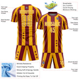 Custom Crimson Gold-White Stars And Stripes Sports Sublimation Soccer Uniform Jersey