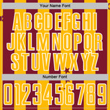 Custom Crimson Gold-White Stars And Stripes Sports Sublimation Soccer Uniform Jersey