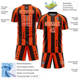 Custom Brown Orange-White Stars And Stripes Sports Sublimation Soccer Uniform Jersey