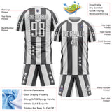 Custom White Steel Gray Stars And Stripes Sports Sublimation Soccer Uniform Jersey