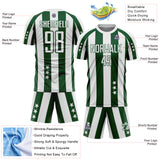 Custom White Green Stars And Stripes Sports Sublimation Soccer Uniform Jersey