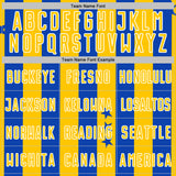 Custom Thunder Blue Yellow-White Stars And Stripes Sports Sublimation Soccer Uniform Jersey