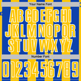 Custom Thunder Blue Yellow-White Stars And Stripes Sports Sublimation Soccer Uniform Jersey
