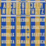Custom Thunder Blue Old Gold-White Stars And Stripes Sports Sublimation Soccer Uniform Jersey