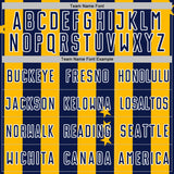 Custom Gold Navy-White Stars And Stripes Sports Sublimation Soccer Uniform Jersey