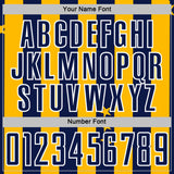 Custom Gold Navy-White Stars And Stripes Sports Sublimation Soccer Uniform Jersey