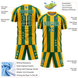 Custom Gold Kelly Green-White Stars And Stripes Sports Sublimation Soccer Uniform Jersey