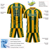 Custom Gold Green-White Stars And Stripes Sports Sublimation Soccer Uniform Jersey