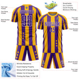 Custom Gold Purple-White Stars And Stripes Sports Sublimation Soccer Uniform Jersey