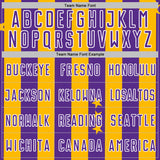 Custom Gold Purple-White Stars And Stripes Sports Sublimation Soccer Uniform Jersey