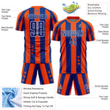 Custom Orange Royal-White Stars And Stripes Sports Sublimation Soccer Uniform Jersey