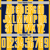 Custom Navy Gold-White Stars And Stripes Sports Sublimation Soccer Uniform Jersey