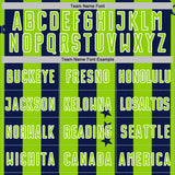 Custom Navy Neon Green-White Stars And Stripes Sports Sublimation Soccer Uniform Jersey