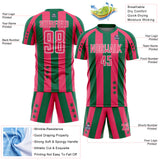 Custom Kelly Green Neon Pink-White Stars And Stripes Sports Sublimation Soccer Uniform Jersey