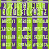 Custom Purple Neon Green-White Stars And Stripes Sports Sublimation Soccer Uniform Jersey
