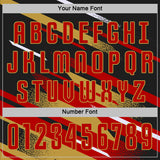Custom Black Red Old Gold-White Grunge Stripe And Grainy Sports Sublimation Soccer Uniform Jersey