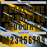 Custom Black Light Blue Gold-White Grunge Stripe And Grainy Sports Sublimation Soccer Uniform Jersey