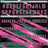 Custom Black Pink Kelly Green-White Grunge Stripe And Grainy Sports Sublimation Soccer Uniform Jersey