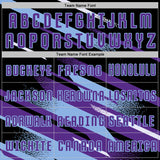 Custom Black Purple Light Blue-White Grunge Stripe And Grainy Sports Sublimation Soccer Uniform Jersey