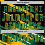 Custom Black Kelly Green Gold-White Grunge Stripe And Grainy Sports Sublimation Soccer Uniform Jersey