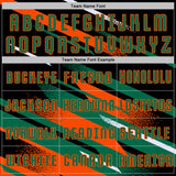 Custom Black Kelly Green Orange-White Grunge Stripe And Grainy Sports Sublimation Soccer Uniform Jersey
