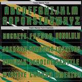 Custom Black Kelly Green Old Gold-White Grunge Stripe And Grainy Sports Sublimation Soccer Uniform Jersey